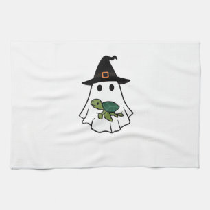 Havssköldpadda Halloween Spöke Häxa Hatt Djurfören Kökshandduk