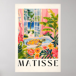 Havssköldpadda i badkar Konsttryck Rosa Strand Poster