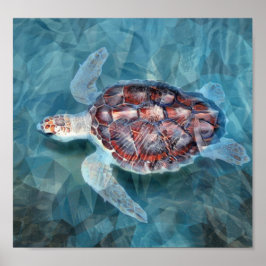 Havssköldpadda i Turquise Vinkara Poster