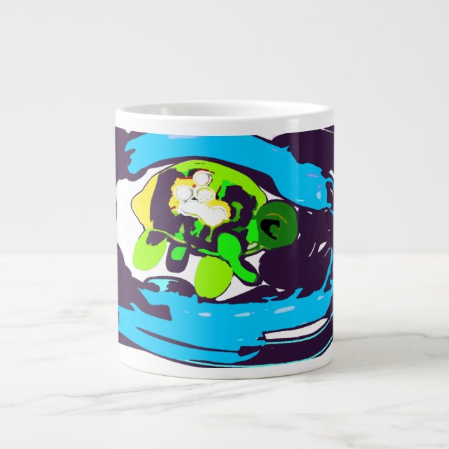 Havssköldpadda konst  jumbo mugg (Framsidan)