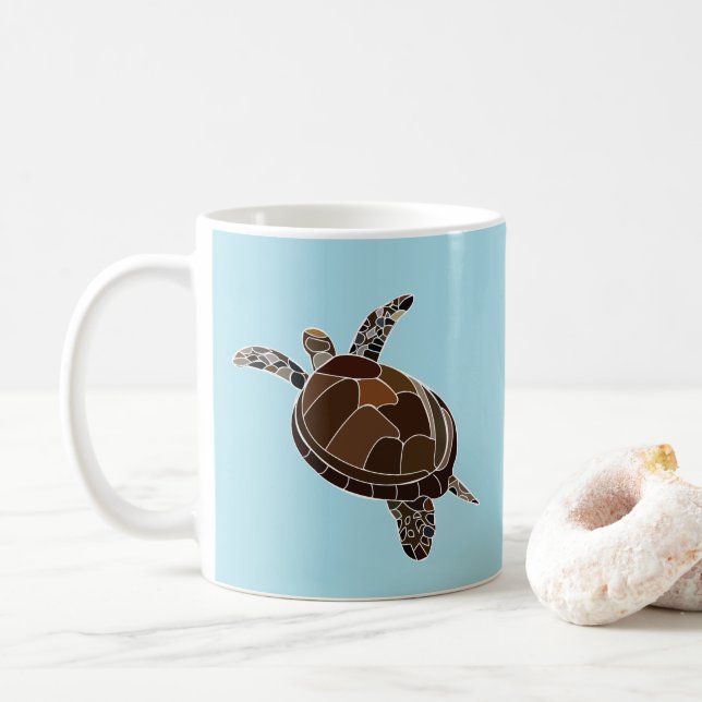 Havssköldpadda Kustnära Marinliv Kaffemugg (Med munk)