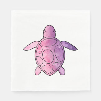 Havssköldpadda, lila, vattenfärg pappersservett