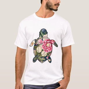 Havssköldpadda marinblommig t shirt