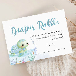 Havssköldpadda Nyfödd Baby Shower Blöja Lotteri Tilläggskort