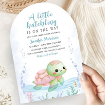 Havssköldpadda Nyfödd Flicktema Baby Shower Rosa B