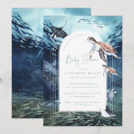 Havssköldpadda Ocean Baby Shower Inbjudan