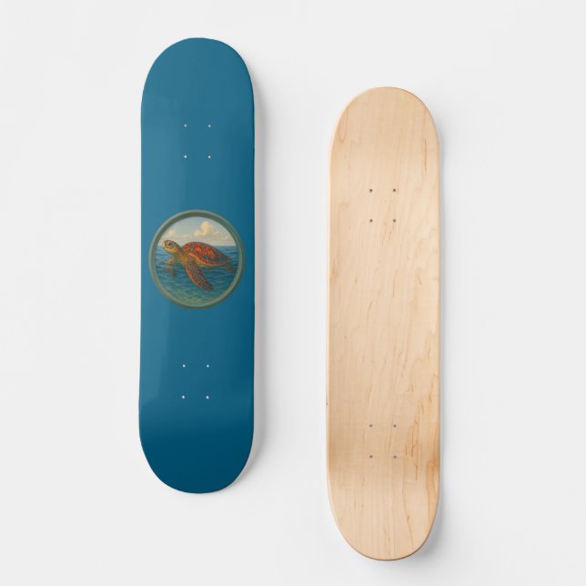 Havssköldpadda Ocean Blå Skateboard (Framsida)
