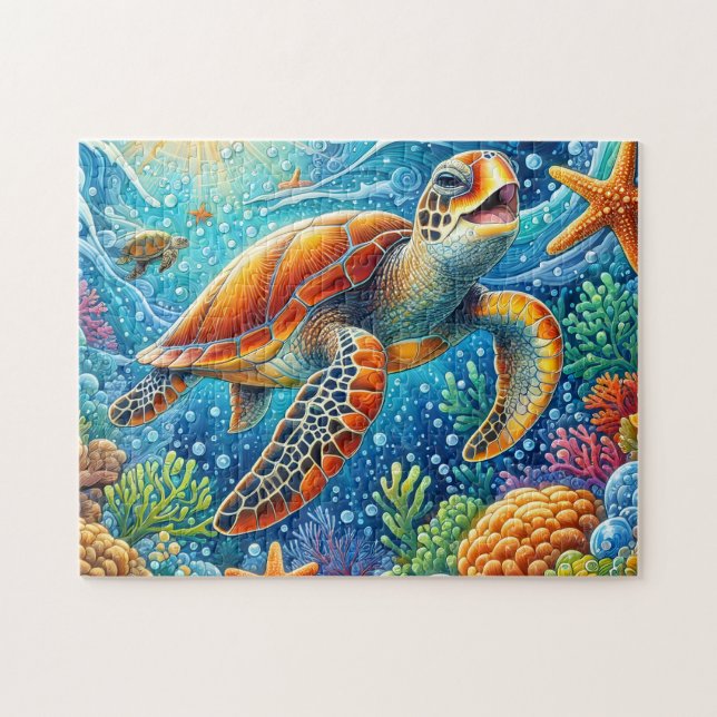 Havssköldpadda Oceanrev Pussel (Horisontell)