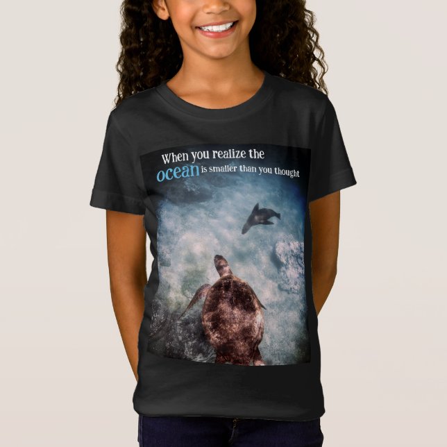 Havssköldpadda och havets lejona undervatten t shirt (Framsida)