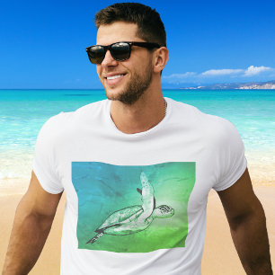 Havssköldpadda Original Konst T Shirt