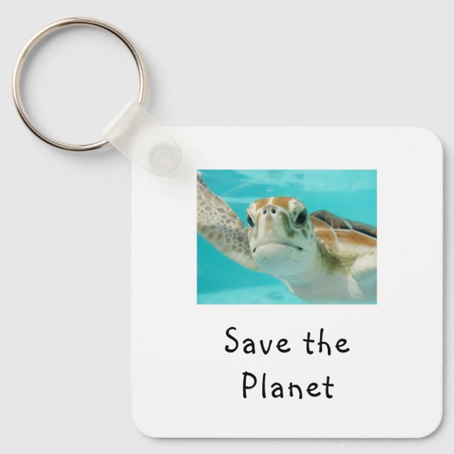 Havssköldpadda Rädda Planeten Nyckelring (Framsida)
