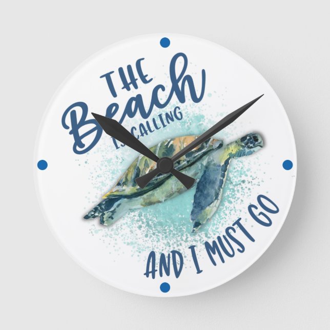 havssköldpadda rund klocka (Framsida)