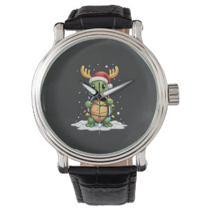 Havssköldpadda Santa julbelysning Söt Xmas Män Kvi Armbandsur
