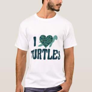 Havssköldpadda Sköldpadda Hjärta Jag Älskar Kopier T Shirt