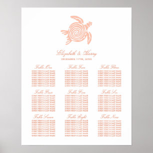 Havssköldpadda, Soft Coral Beach Sittdiagram Poster