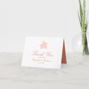 Havssköldpadda, Soft Coral Beach Wedding Tack Kort