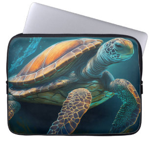 Havssköldpadda som simmar i havet laptop fodral