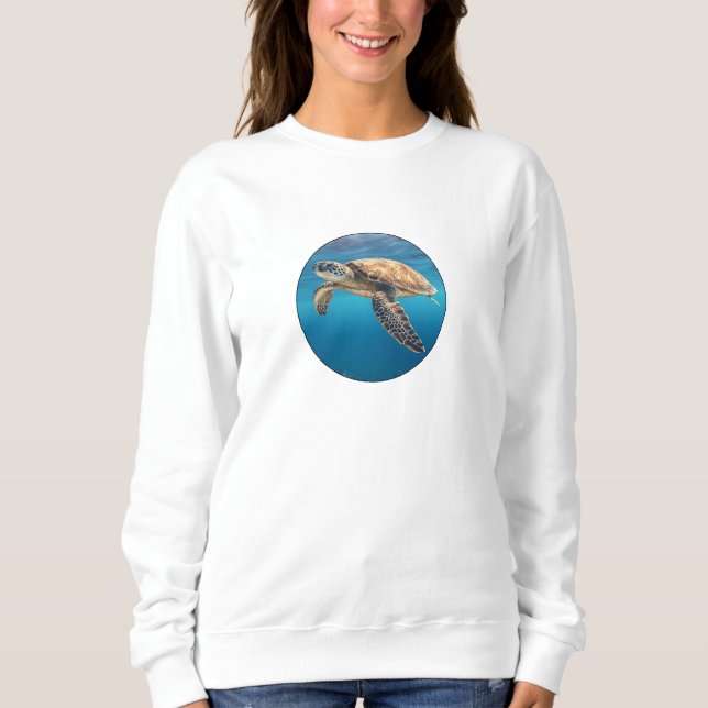 Havssköldpadda Sweatshirt T Shirt (Framsida)