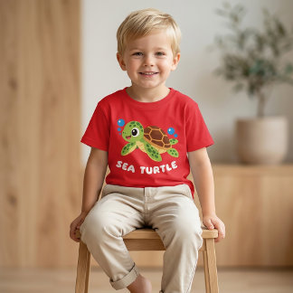Havssköldpadda Tecknad T-Shirt för Pojkar