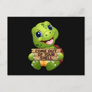 Havssköldpadda Turtles Ocean Animal Gift Idea Sjöl Vykort