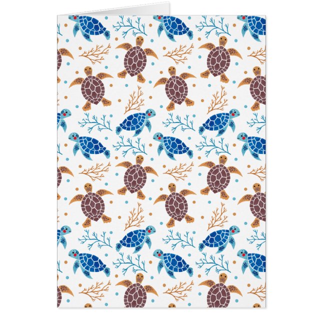 Havssköldpaddamönster Hälsningskort (Framsidan)