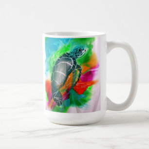 havssköldpaddamugg, maui, hawaii, ö som är trop kaffemugg