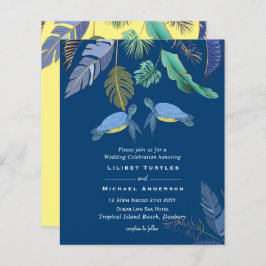 Havssköldpaddor Bröllop Blå Gul