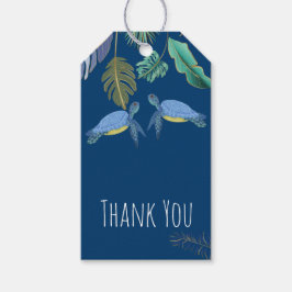 Havssköldpaddor Bröllop Blue Gult Gift Märkres Presentetikett