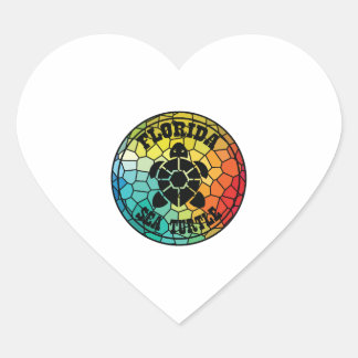 Havssköldpaddor i Florida-staten Hjärtformat Klistermärke