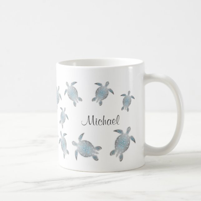 Havssköldpaddor Monogram Kaffemugg (Höger)
