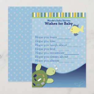 Havssköldpaddor Ocean Rev önskar för Baby Shower K Inbjudningar