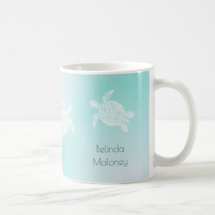 Havssköldpaddor Vita Turkos Personlig Kaffemugg