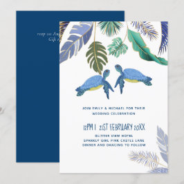 Havssköldpaddors Bröllop Blå Gul