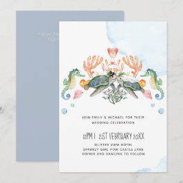 Havssköldpaddors Bröllop med Brud och Brudgum