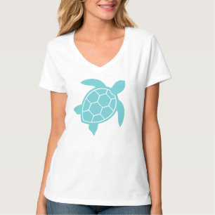 Havssköldpaddsdesign i Grönten Havsskalv i havsbot T Shirt