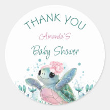 Havssköldpaddsflicka Baby Shower Tack
