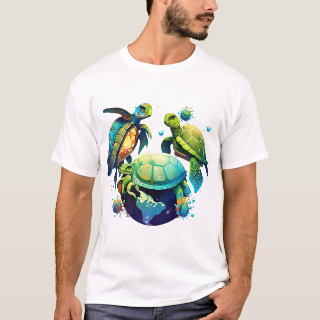 Havssköldpaddsplanet Världsmiljö Jorden Dag T Shirt (Framsida)