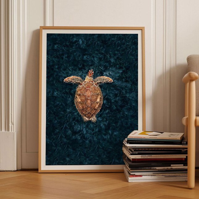 Havssköldpaddsutskrift Sköldpaddsaffisch Havsutskr Poster (Skapare uppladdad)