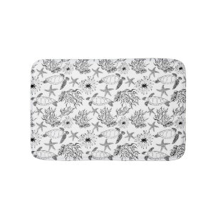 Havssköldpaddsväxter, korall, utan havsbotten badrumsmatta