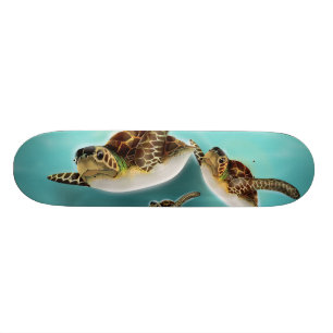 Havssköldpors Illustration Old School Skateboard Bräda 21,6 Cm