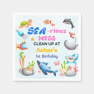 Havsskött Roligt Ocean Protector Educational Party Pappersservett