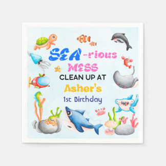 Havsskött Roligt Ocean Protector Educational Party Pappersservett
