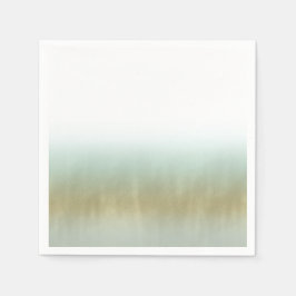 Havsskum Guld Vit Elegant Strand Modern Bröllop Pappersservett