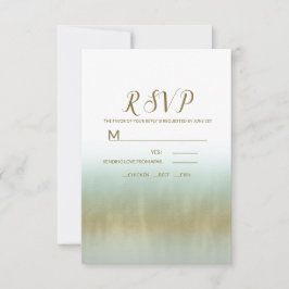 Havsskum Guld Vit Elegant Strandbröllop RSVP OSA Kort