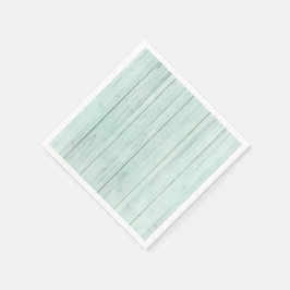 Havsskum Mintgrön Pastell Turkos Rustik Trä Pappersservett