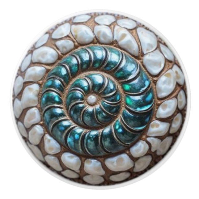 Havssnäcka och pärlbådnautilus-skal knopp (Framsidan)