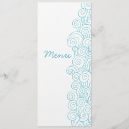 Havssnäckor, strandblått bröllop-meny meny