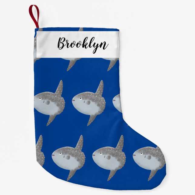 Havssolfångarmola, söt tecknad liten julstrumpa (Framsidan)