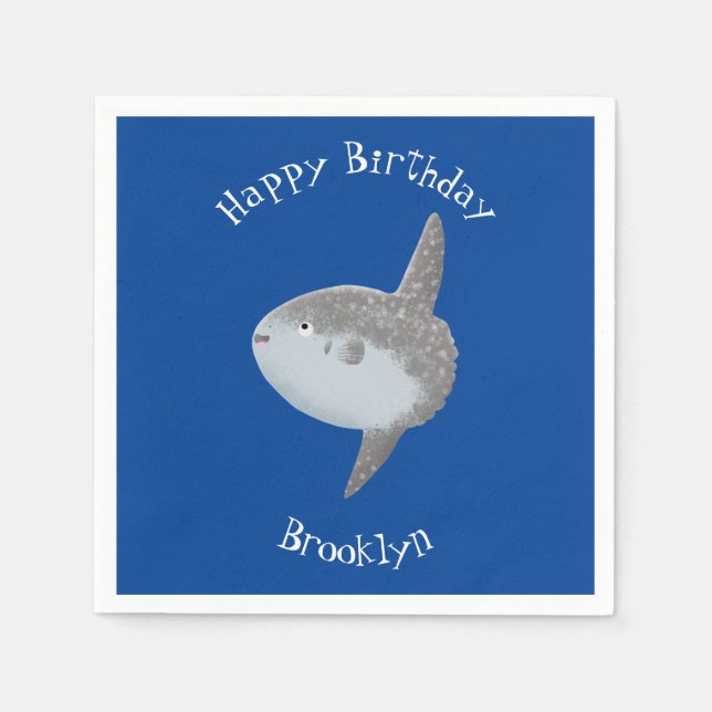 Havssolfångarmola, söt tecknad pappersservett (Framsidan)