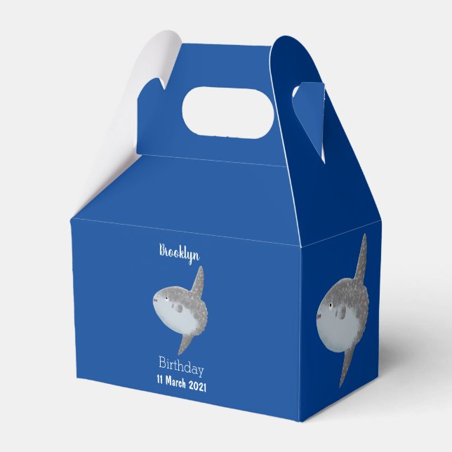 Havssolfångarmola, söt tecknad presentaskar (Framsidan Sidan)